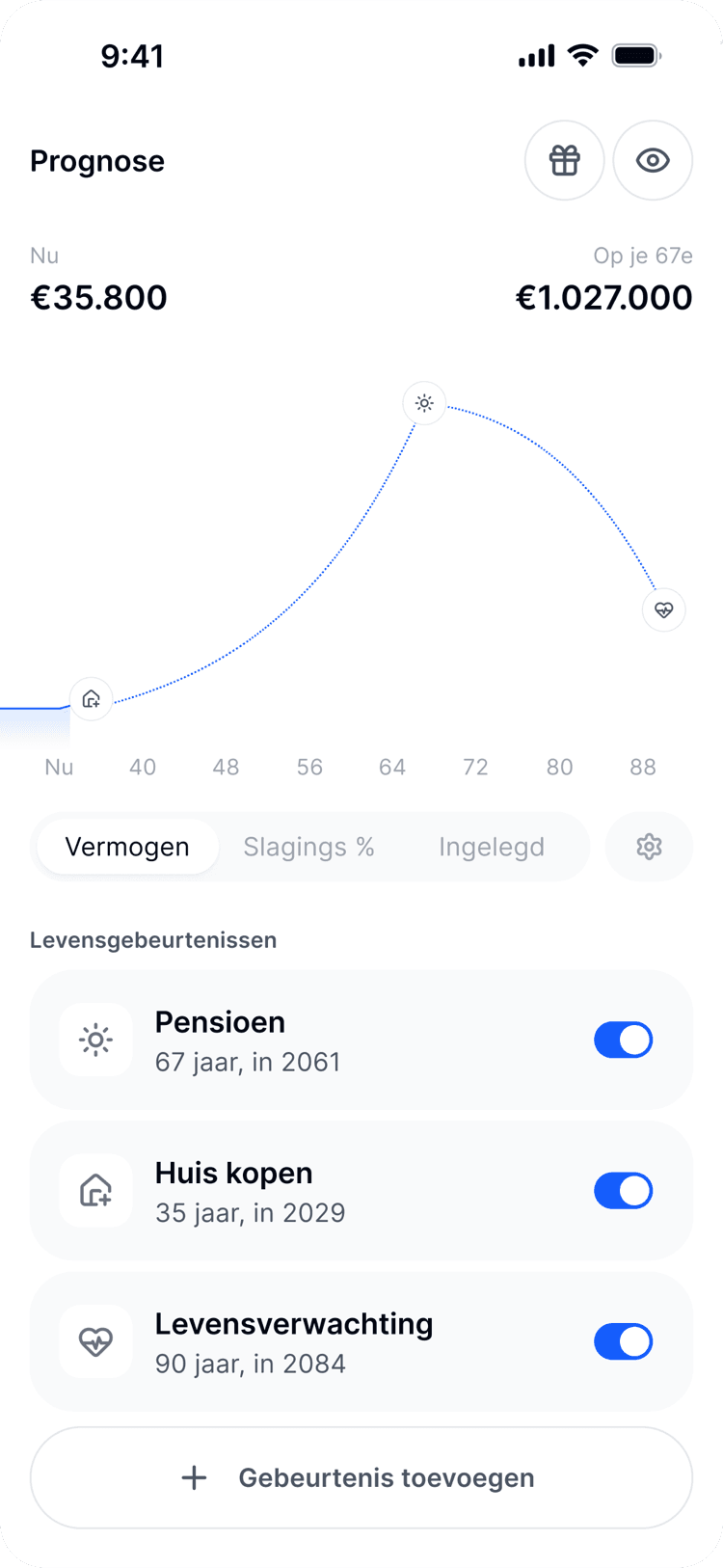 Stella op iPhone: je prognose tot je 67e, met je levensgebeurtenissen erin.